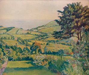 Havsutsikt, fiskdammar, 1915, c1932
