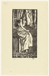 Kvinna i en skog Woodland Girl