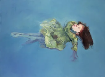 Girl floating, 2004 (olja på duk)
