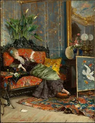 Ung kvinna läser, 1875