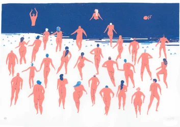 Nude Beach Run, 2016 (screentryck)