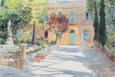 The Garden of Saint Annes Church, Jerusalem, 2019 (w/c på papper)