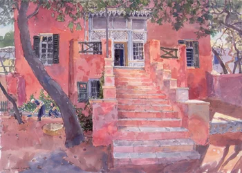 Huset i Potisma, 2000 (akvarell på papper)