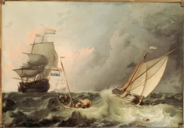 Segelfartyg på ett grovt hav