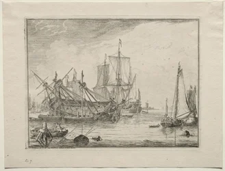 Fartyg under reparation, 1701.