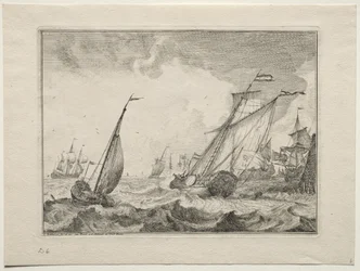 Ships in a Gale, 1701.