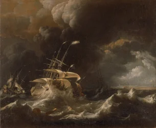 Holländsk köpman - fartyg i en storm