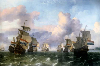 holländska flygeln av Indienkompaniet. Målning av Ludolf Backhuysen (1631-1708) Ec. Hol.
