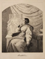 Porträtt av författaren Bettine von Arnim 1785-1859, född Brentano, 1838.
