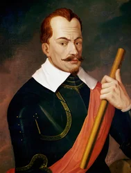 Albrecht Wallenstein, hertig av Friedland, kejserlig fältmarskalk under trettioåriga kriget, mördad av sina egna officerare 1634 i Eger