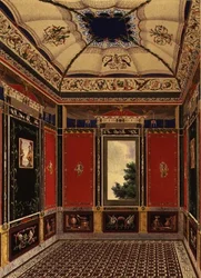The Pompeian Room målat av Augustine Aglio (1777-1857) från "The Decorations of the Garden Pavilion in the Grounds of Buckingham Palace"