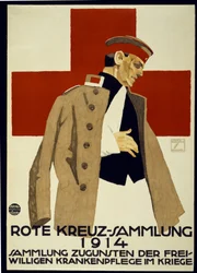 Insamlingskampanj för tyska Röda Korset, pub. 1914 (lito i färg)