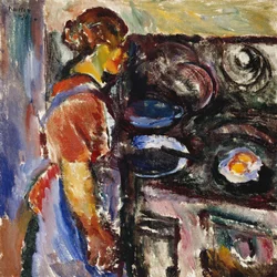 Flicka i köket; Gädda I Kjokken, 1921