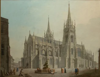 La cathedrale saint Guy de Prague - Sankt Vitus katedral i Prag - Ludvik Kohl (1746-1821). Olja på duk