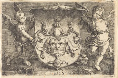 Sköld med Mascaron