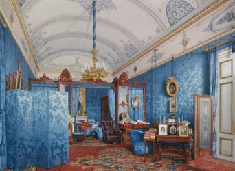 Interiörer av Vinterpalatset. Kejsarinnan Maria Alexandrovnas omklädningsrum, 1857