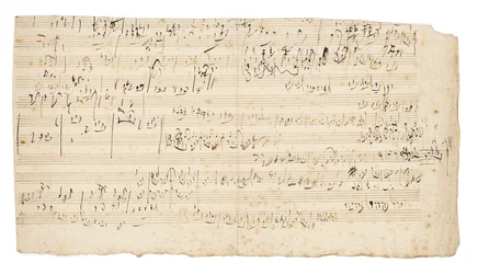 Autografmusikmanuskript, ett skissblad för den långsamma satsen av Stråkkvartetten i C, Op.59, No.3, den tredje "Razumovsky"-kvartetten, Wien, ca 1806