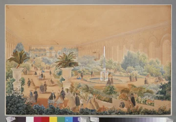 Blomsterutställning i Moskva-manegen. Verk av Luigi Premazzi (1814-1891), akvarell och gouache på papper