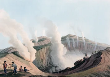 Krater på ön Vulcano i Tyrrenska havet, Italien