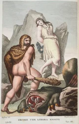 Hercules räddar Hesione eller Ercole che Libera Enione, Bok XI, illustration från Ovidius