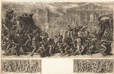 Säcken av templet i Jerusalem, ca. 1838.