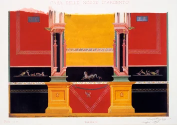 Väggdekorationer från Silverbröllopets hus, Pompeji, 1898