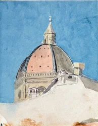 Kupol av kyrkan Santa Maria del Fiore, Florens (Akvarell