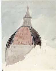 Kupol av kyrkan Santa Maria del Fiore, Florens (Akvarell