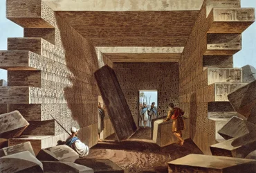 Interiör av Jupiter Ammons tempel i Libyen