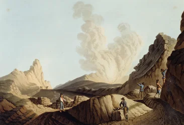 Ön Stromboli, krater