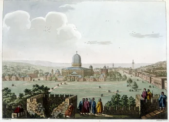 Salomons tempel (Moskén i Jerusalem) - i "" Utsikter i de ottomanska dominionerna, i Europa, i Asien och några av Medelhavsöarna""" från originalteckningarna tagna av Luigi Mayer, London
