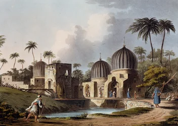 Arabiska helgongravar i Rosetta, gravyr, av Luigi Mayer (1755-ca 1803), från vyer i Egypten, Palestina och andra delar av det osmanska riket