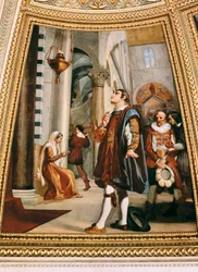 Galileo Galilei iakttar ljuskronan som svänger fram och tillbaka i Pisas katedral, 1582