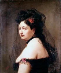 Porträtt av Elisabetta Galletti Gianoli, italiensk sångerska (målning