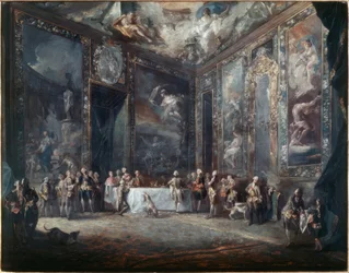 Karl III äter middag i närvaro av hovet