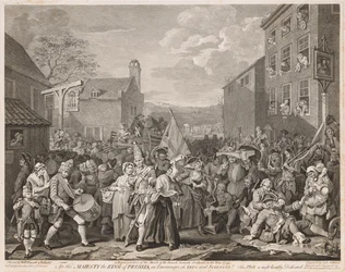 Mars till Finchley år 1746 efter Hogarth, 1750.