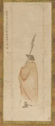 Stående man i röd rock, Qingdynastin, 1700-talet.