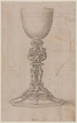 Design för en Chalice recto, mitten av 1500-talet.