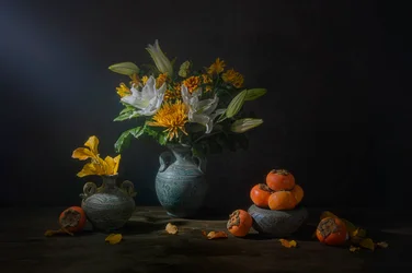 Höstblommor och frukt