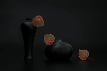 Kinesiska lyktor och svarta vaser