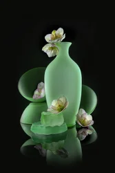 Elegant grönt blommönster