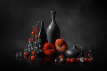 Stämningsfullt tomatstilleben