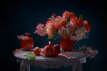 Livfullt blomsterstilleben