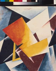 Arkitektonisk målning. Målning av Lyubov (Lioubov) Sergeyevna Popova (1889-1924), olja på duk
