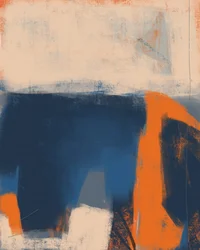 Djupblått, orange, abstrakt