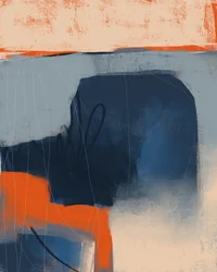 Orange-blå abstraktion