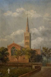 Holy Trinity Church and Churchyard, Coventry, ca 1900 (olja på duk)