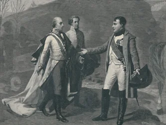 Möte av Napoleon och Francis I efter Austerlitz, 1805, 1896