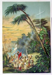 Upptäckten av den nya världen av Christofer Columbus (1451-1506) 1892
