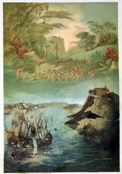 Evangeliseringen av den indiska befolkningen och Christopher Columbus resa (1451-1506) 1892